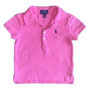 Polo By Ralph Lauren Girls Pink Short Sleeve Polo Shirt Size 5